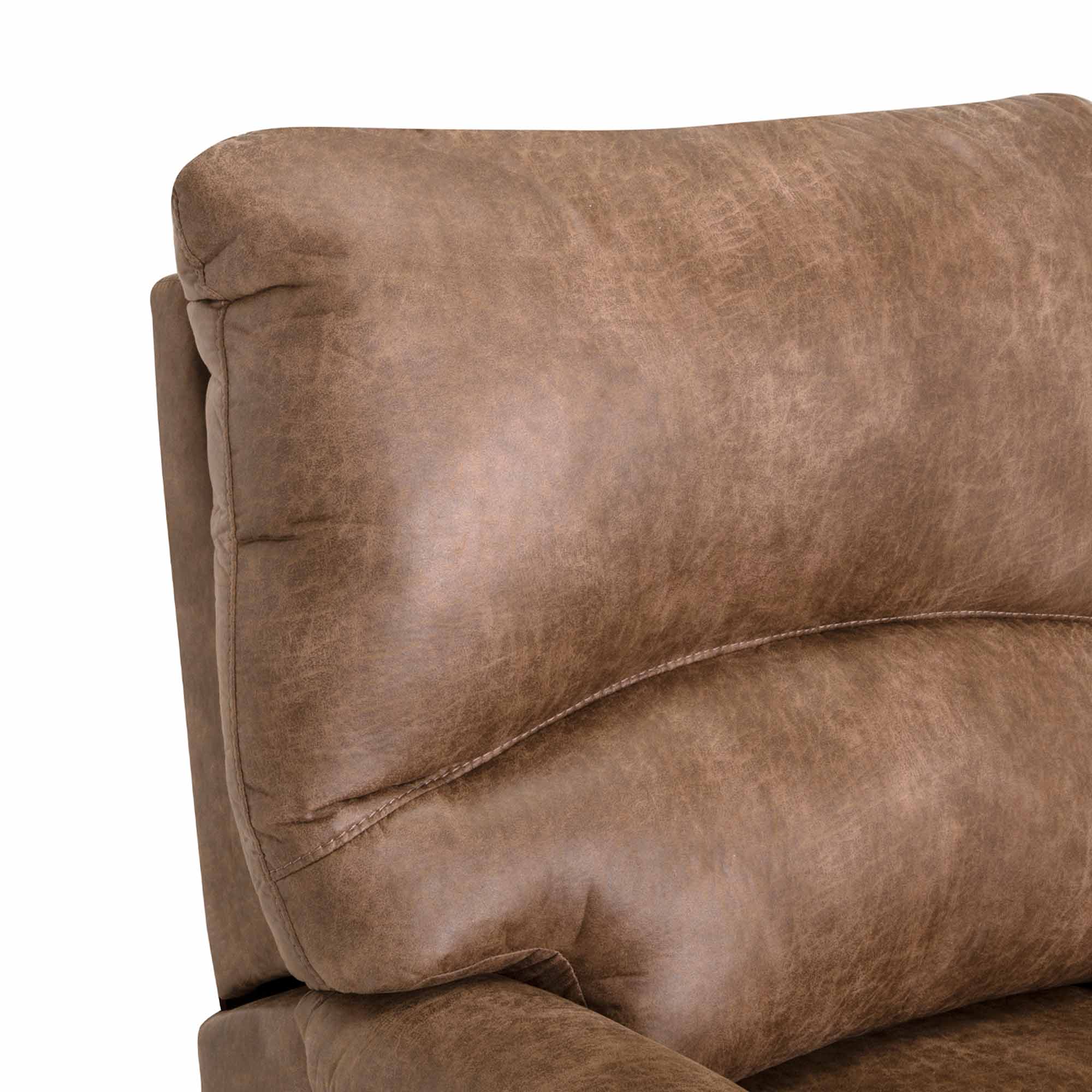 Palance Silt Brown Faux Leather Upholstery Fabric