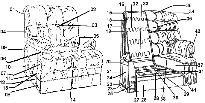 Order Replacement Parts Recliner, Parts Of A Sofa Diagram